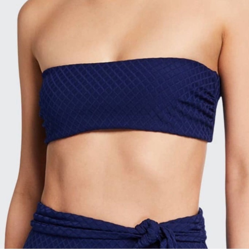 MARA HOFFMAN ABIGAIL BIKINI TOP SIZE MED NAVY